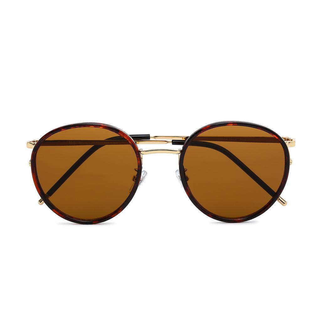 Alloaiweeo [Alo] Al4902A 1814G Leopard Brown Soltex Round Sunglasses