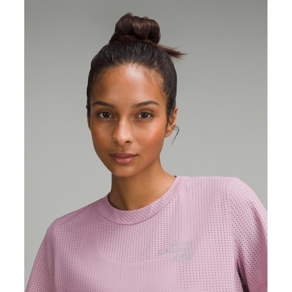 Lululemon Breathable Running Short Sleeve Shirt  Graphic Rose Blush