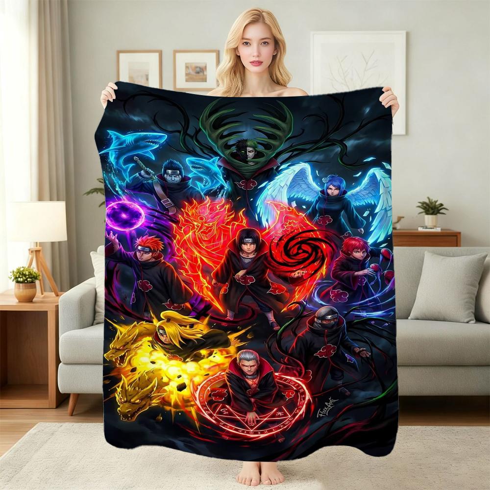 Naruto'S Ninja Way Anime Cartoon Flannel Blanket Skinfriendly Warm Fleece Blanket For Living Room Air Conditioner Room Home Party Decor Christmas Gift