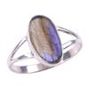 Pierre gemme naturelle labradorite fait main argent sterling massif 925 bague T.10 j0g90