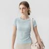 Women's Seamless Nude-Fit Short Sleeve Yoga Top - Quick-Dry, Sweat-Wicking, Shaping Tight Fit