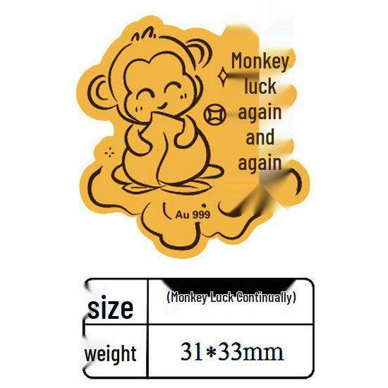 Chinese Zodiac 999 Pure Gold Foil Mobile Sticker, 2mg - Zodiac Birth Year Gift