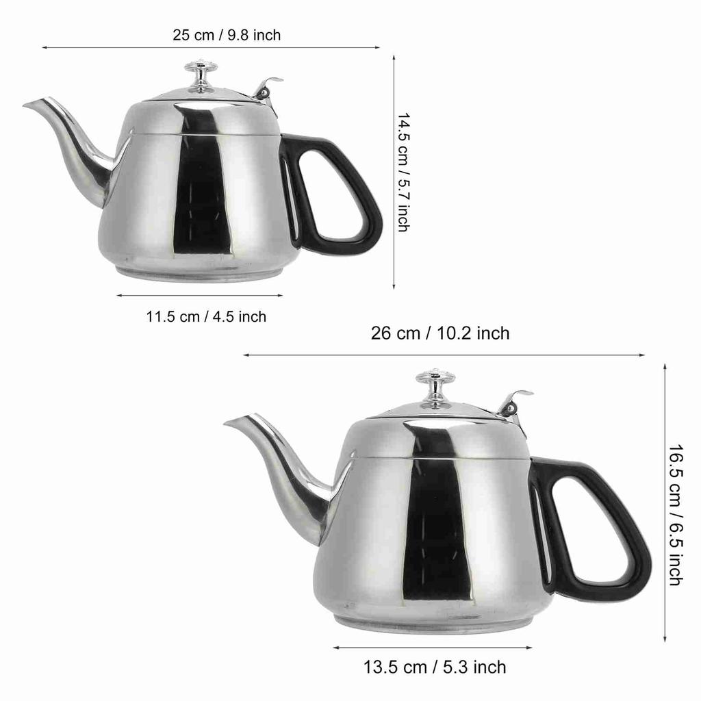 1.5L Stainless Steel Tea Pot Coffee Pot With Removable Filter Durable Hot Water Kettle For Loose Leaf Tea Home Restaurant Teawar