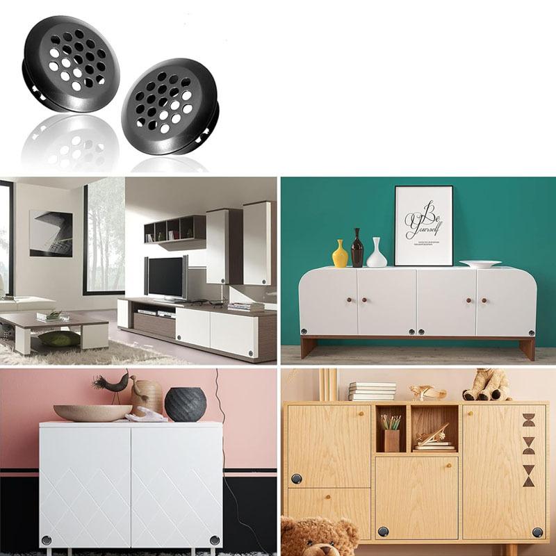 6 Stück Rundschrank Luftkanal Lüftungsgitter Durchmesser Stahl Lamellengitter Maschenlochstopfen Dekorabdeckung Kleiderschrank Gitter Lüftungssysteme