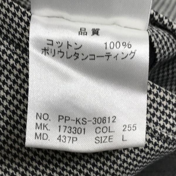 PS Paul Smith / Cotton Balmacaan Coat / Outerwear [Men's L / Black & White Houndstooth] Polyurethane Coated / Authorized Dealer Tag(USED)