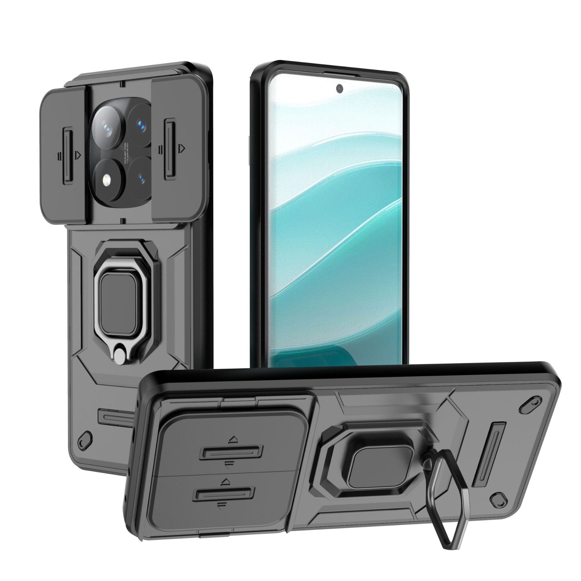 

Xiaomi Redmi Note 14 Pro 4G Phone Case,Military-Grade Magnetic Kickstand Phone Case Cover for Xiaomi Redmi Note 14 Pro 4G чёрный