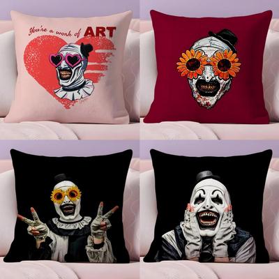 Classic Movie T-Terrifier Pillow Case Short Plush Double-Sided Printing Home Machine Washable In Warm Winter Cushion Cover