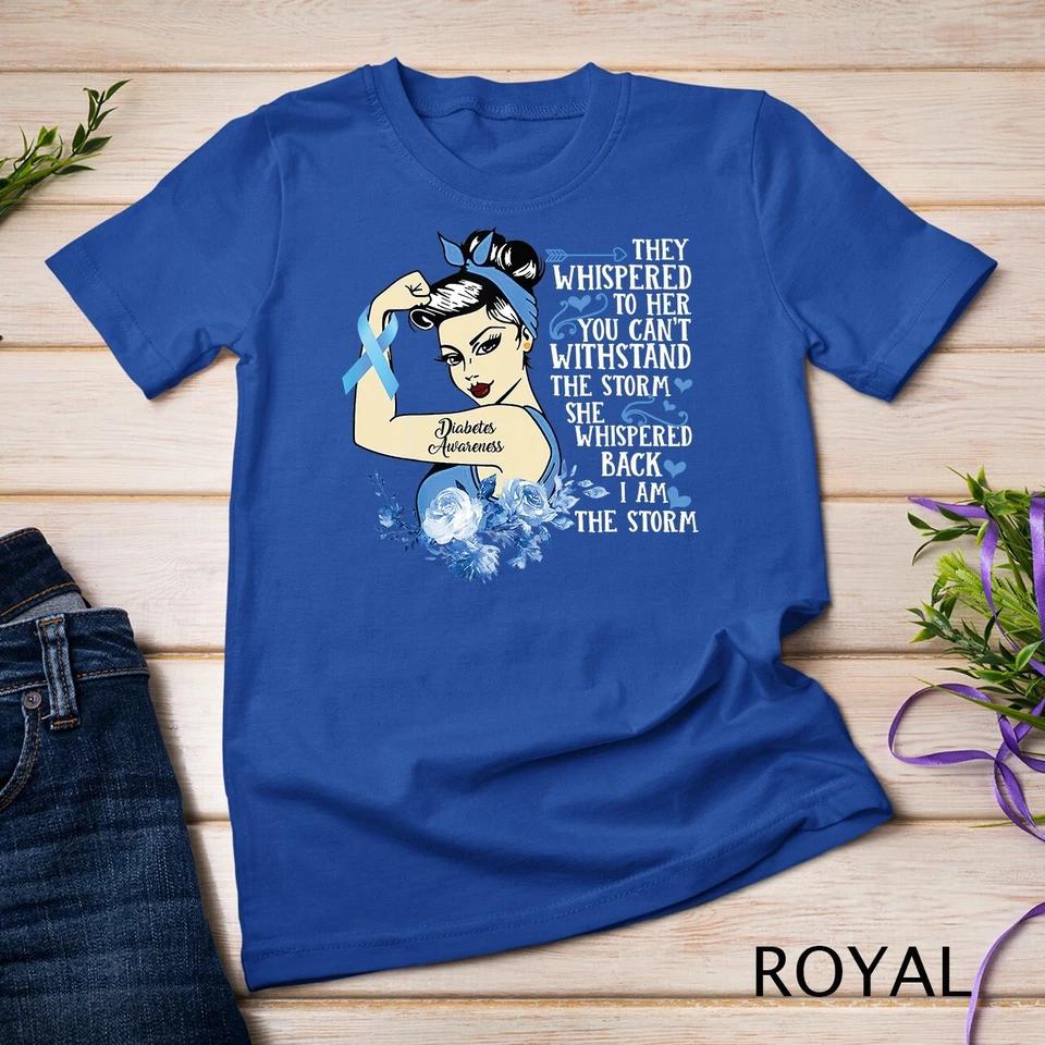 Diabetes Awareness Month Gift for Powerful Warrior Women T-Shirt Unisex T-shirt 8 S