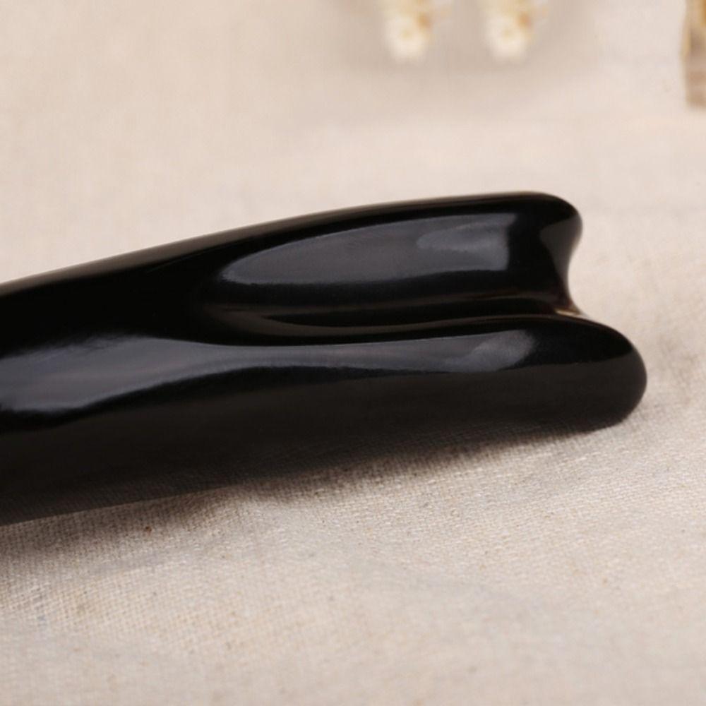 Large Massage Scraping Bar Natural Meridian Acupressure Pen Black Buffalo Horn Massage Stick  SPA