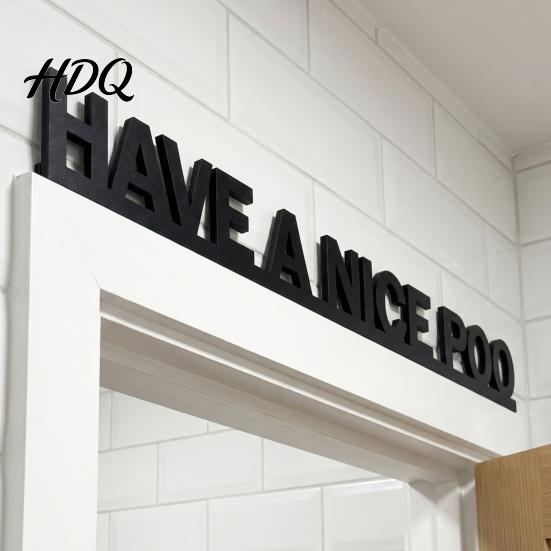 Toilet Decor for Bathroom Have A Nice Poo Door Sign Funny Wooden Over The Decorative Shelf Topper Minimalist Frame Corner Sign Home Restroom