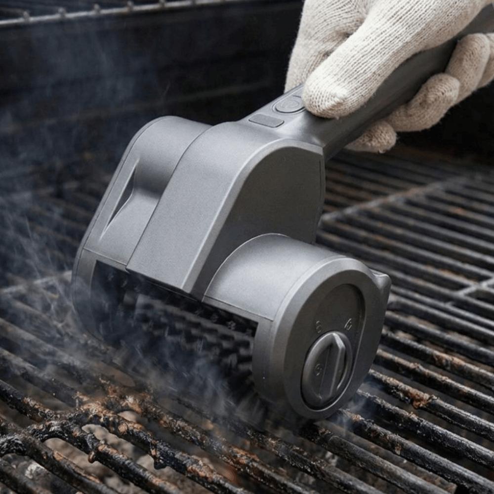 Spazzola Elettrica per Pulizia Griglia in Acciaio Inox con Luce LED Spazzola Rotante BBQ Griglia da Esterno