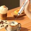 Multifunctional Electric Milk Frother Mini Handheld Egg Beater Coffee Frother White