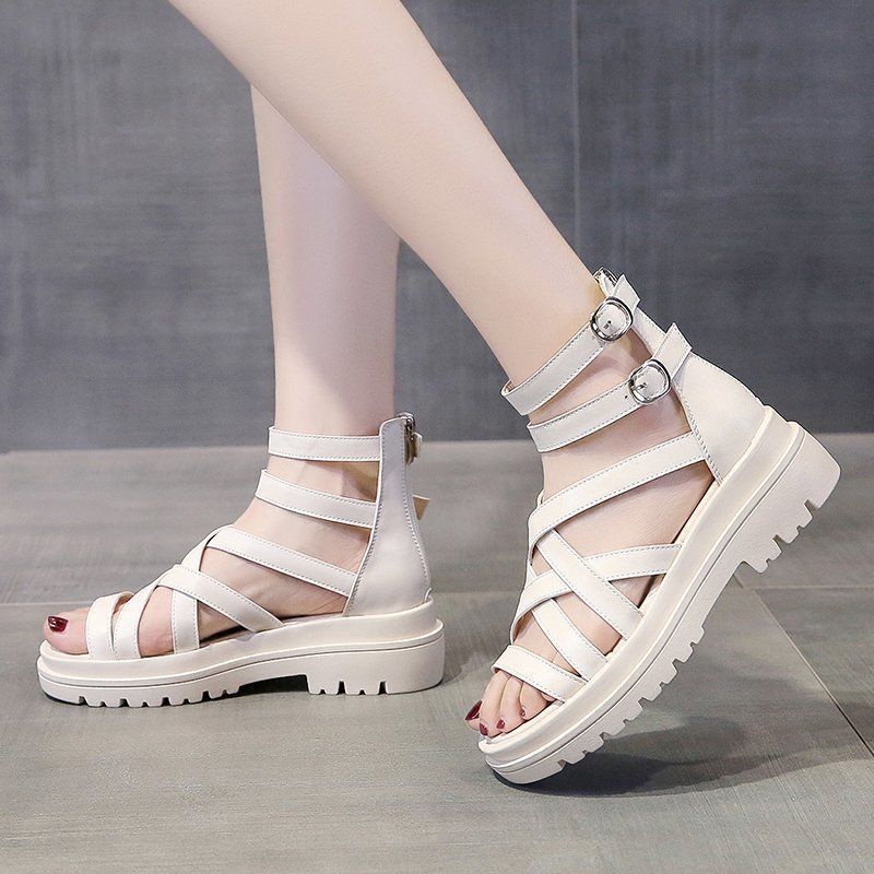 Wedge Shoes Black Women's Sandals Novelties 2025 Chunky Low Heel Shoe Block Heels Sandal for Women Roman Summer New 2025 Fashion