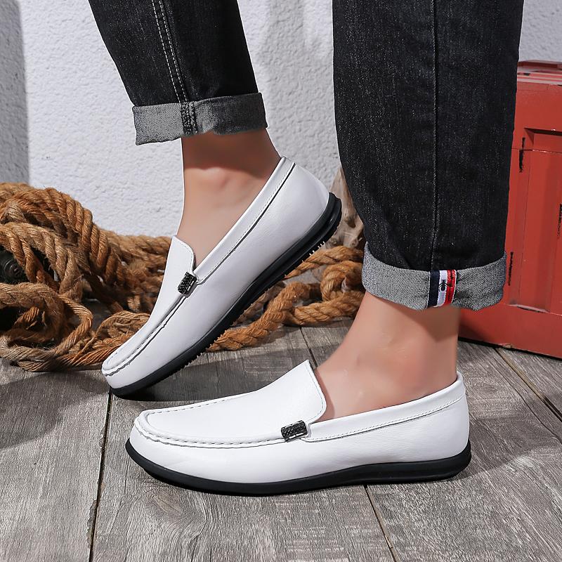 Fashion Comfortable Hollow Out Casual Shoes Classic Lace-Up Formal Shoes New Men's Genuine Leather Loafers Slip-On Dress Shoes for Men