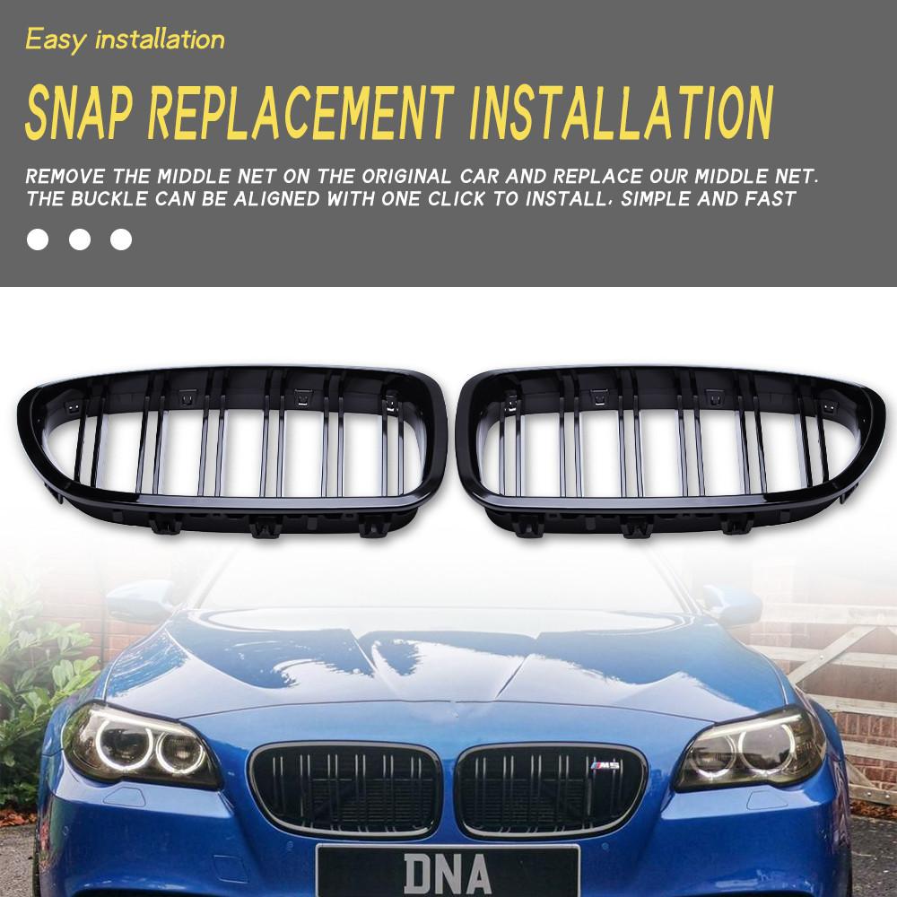 Car Gloss Black Kidney Grill Dual Slats Racing Grill For BMW 5 Series F10 F11 F18 520d 530d 540i 2010-2017 Replacement