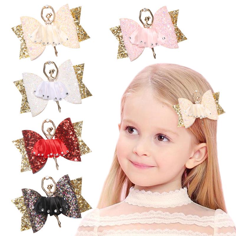 Buy Kids Ballerina Girls Glitter Hair Clips Children Shiny Cute Cartoon