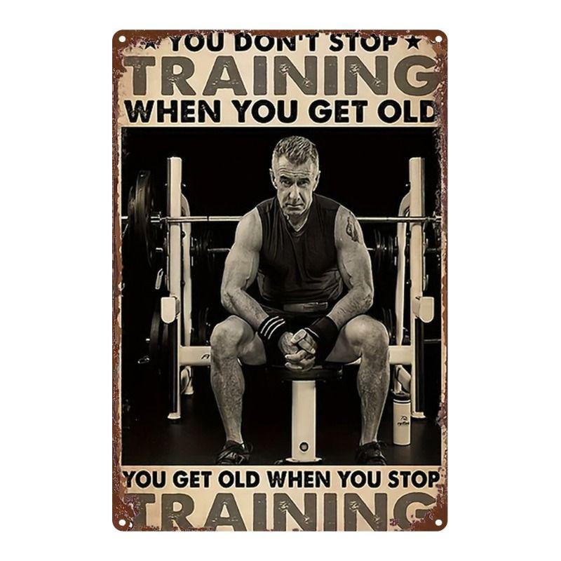 Fitness Motivation Metallblechschild Gewichtheben Fitness Poster Man Cave Garage Heimwanddekor 8x12 Zoll