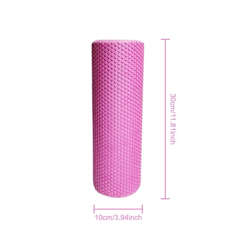 Hexagonal Yoga Roller: Round EVA Foam Cylinder for Pilates & Enhanced Home Workouts (Diameter 9.5cm, Length 29.7cm) розовый