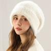 Fashion Women's Autumn and Winter Knitted Thickened Warm Thickened Women's Hat Big Head Circumference Ear Protection Plush Hat