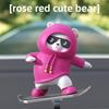 Car Skateboard Bear Sliding Car Cartoon Dynamic Bear Central Control Screen Instrument Panel Little Bear Car Decoration Ornament