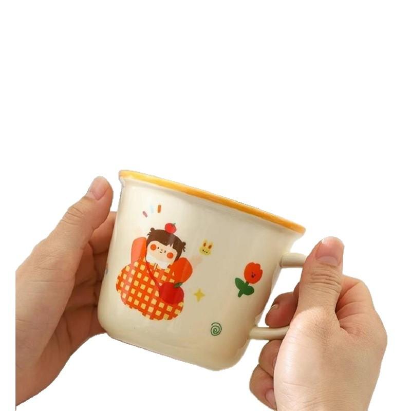 High Looking Family Student Mug Children's Water Cup Household Couple Cup Ceramic Cup Set Milk Cup