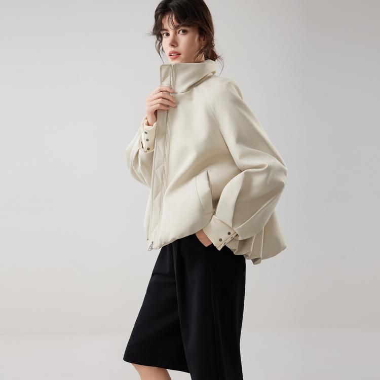 Elle Fashion Casual Loose Warm Long Sleeve Stand Collar Down Jacket Women outerwear EY52589