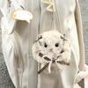 Lovely Bowknot Rabbit Keychain Plush Animal Shaped Keyring Student Bag Charm Backpack Accessory for Fashionable Women