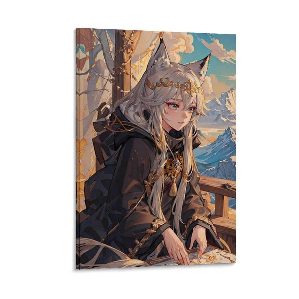 Koi Fish Living Room Wall Art: Frameless High-Definition Canvas Painting