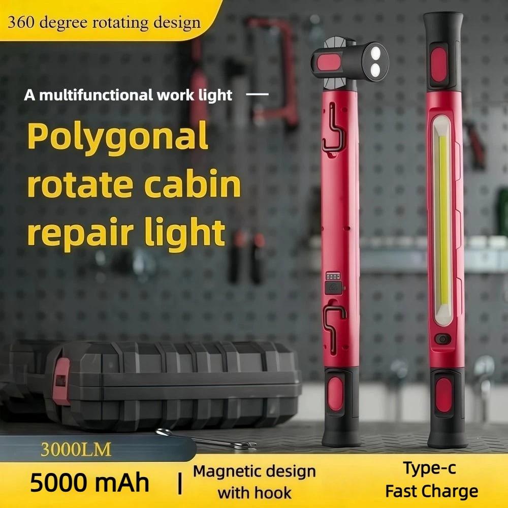 LED Under Hood Work Light Bar with Hooks Cordless Magnetic Light Bar 5000mAh Rechargeable Car Hood Flashlight