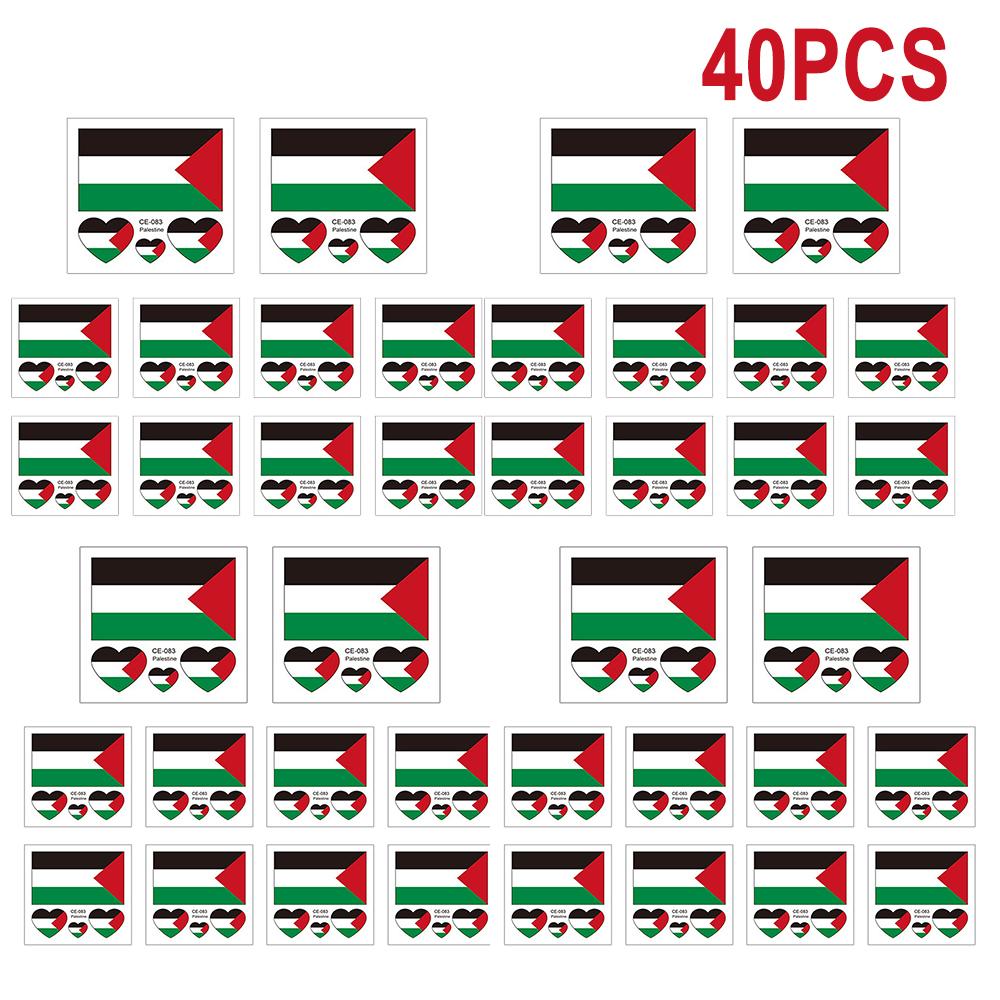 200-10pcs Water Transfer Sticker Vibrant Colors Palestine Flag Sticker Tattoo Stickers Palestine Face Arm Stickers