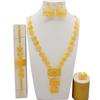 African Indian Women Fashion Jewelry Sets With Gold Color Pendant Necklace Earrings Suitable For Wedding Bracelets Rings