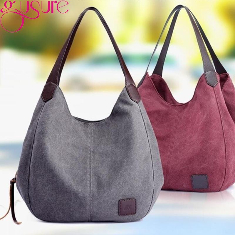 Gusure Luxury Handbags Women Travel Bags Designer Canvas High Capacity Crossbody Shoulder Bag Ladies Casual Tote bolsa