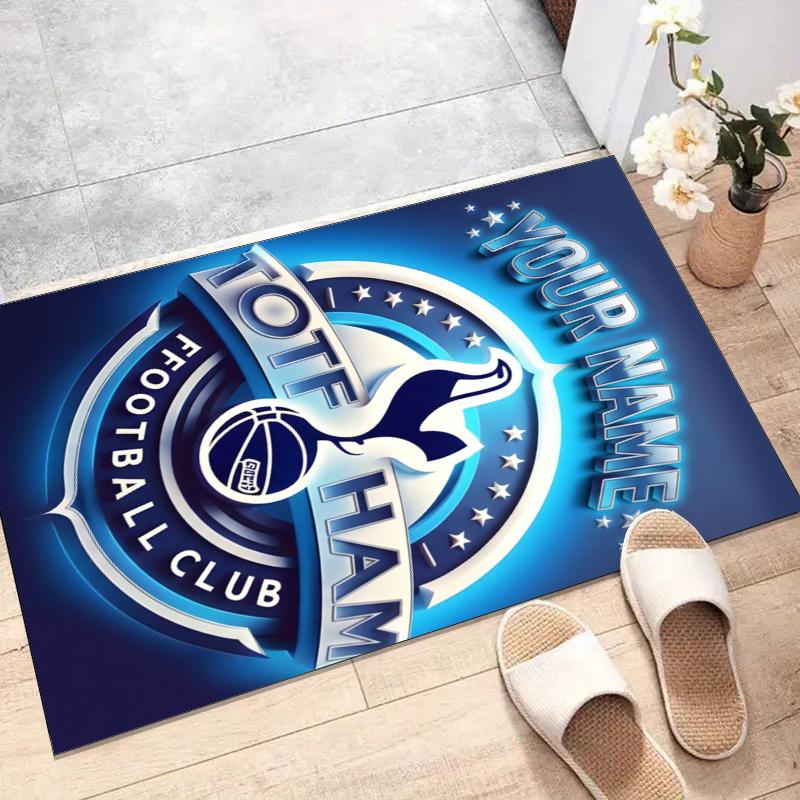 T-Tottenham Hotspur Design Area Rug Personalized Name- Non-Slip, Soft & Cozy Floor Mat for Living Room, Office - Indoor/Outdoor Carpet