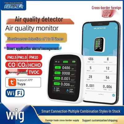 Moniteur de Qualité de l'Air Intelligent 8-en-1 Tuya: Détecteur de CO2, PM2.5, Formaldéhyde, TVOC