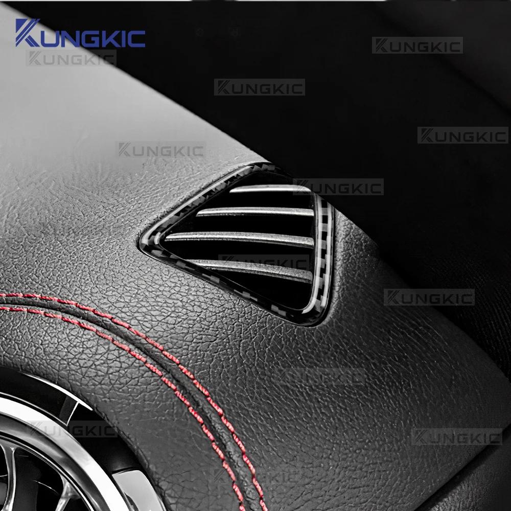 For Mercedes Benz A CLA GLA Class W177 C118 H247 2020-2025 Real Soft Carbon Fiber Air Outlet Sides of Dashboard Trim Sticker