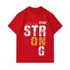Men's 100% Cotton Crew Neck Short Sleeve T-Shirt, Always Stay Strong Letter Print Casual Comfortable Lightweight Tee for Daily Home Outdoor Wear, Loos