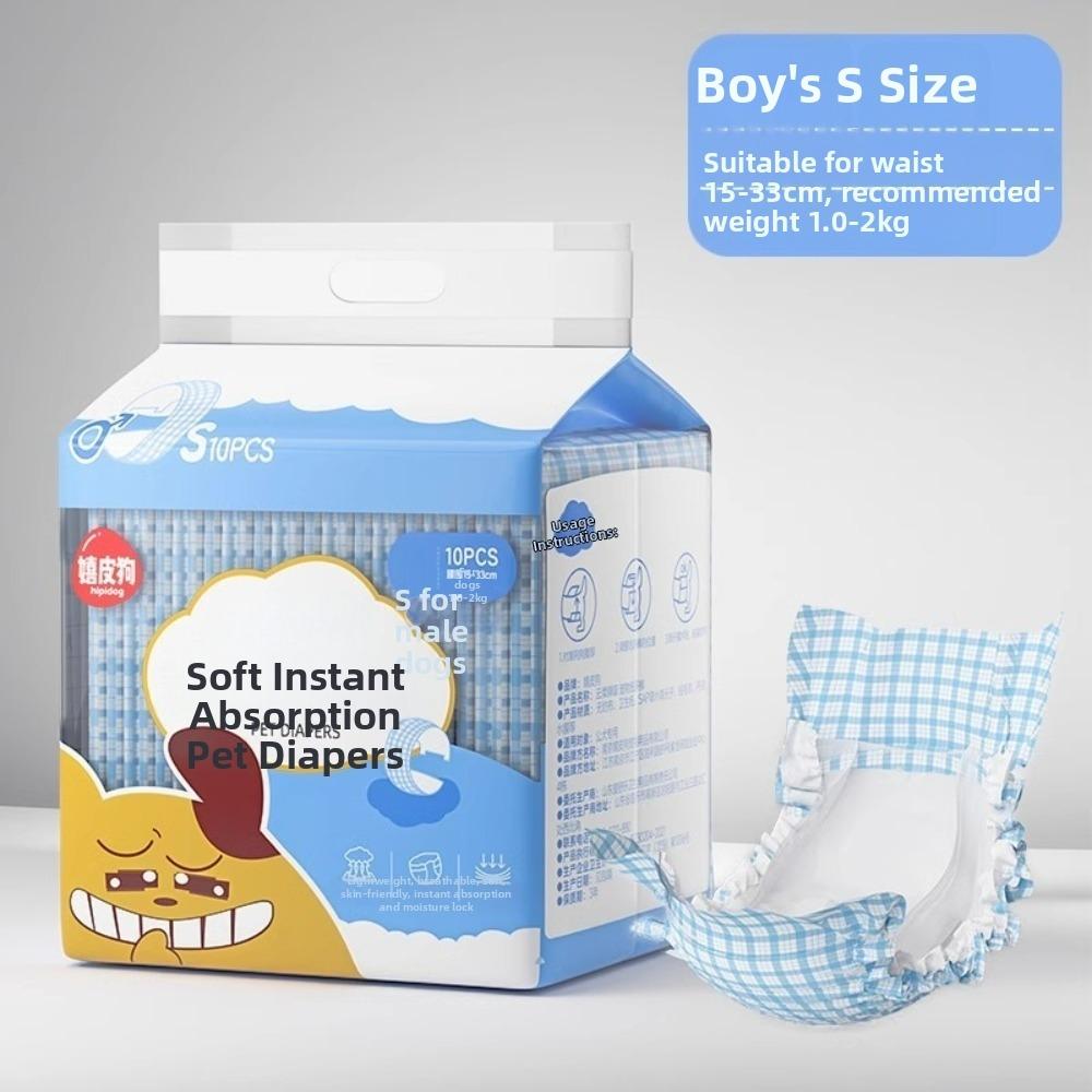 10PCS Super Absorption Disposable Dog Diapers Female Male Leakproof Pet Nappies Pants Physiological Breathable Puppy Short
