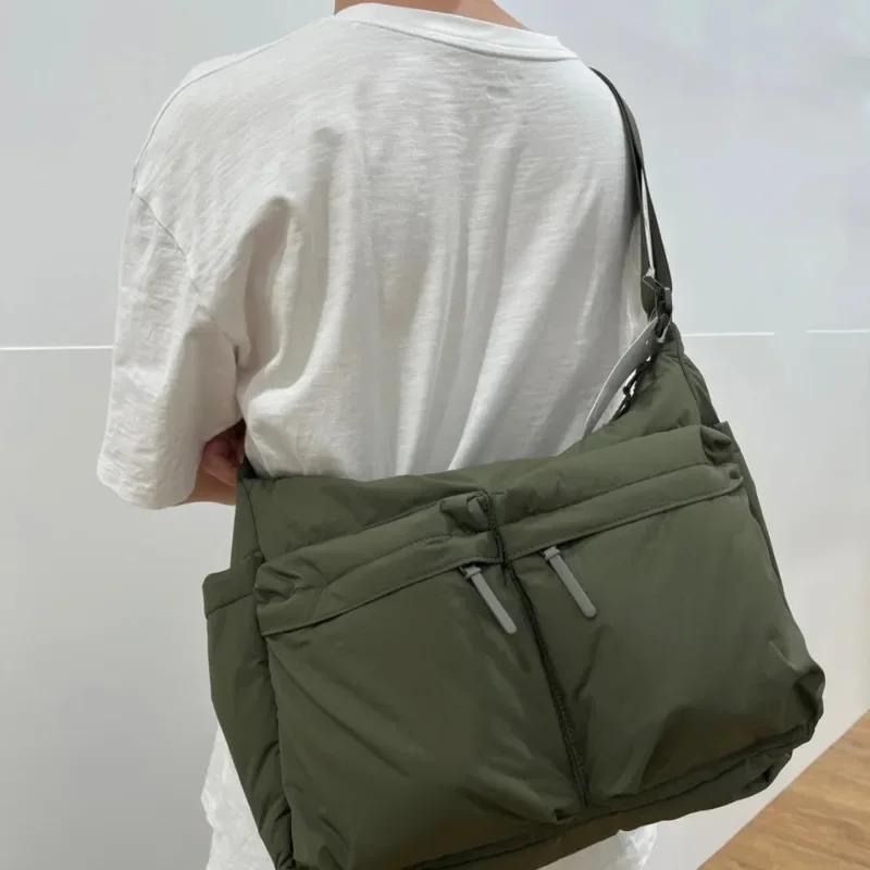 Nylon Zipper Casual Handbag Men Multi-pocket Streetwear Messenger Bag Waterproof Sport Shoulder Bag High Capacity Bags For Women