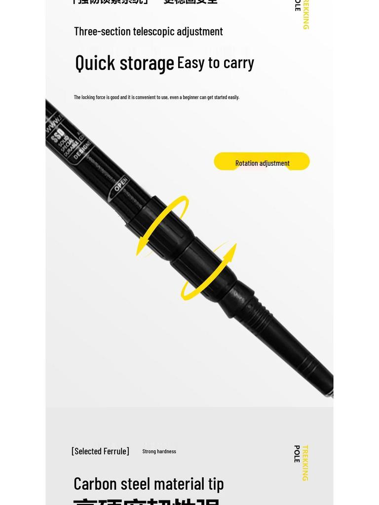 Aluminum Alloy 6061 Cork Handle Trekking Pole N301 Nordic Walking Stick