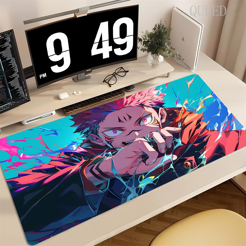 Tappetino per Mouse Grande 90x40CM Nero Anime Jujutsu Kaisen Ryomen Sukuna Tappetini Mouse XXL Accessori Gaming per PC Computer Tappetino da Scrivania Antiscivolo