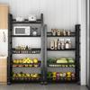 Multi-Layer Kitchen Vegetable & Microwave Storage Rack with Wheels