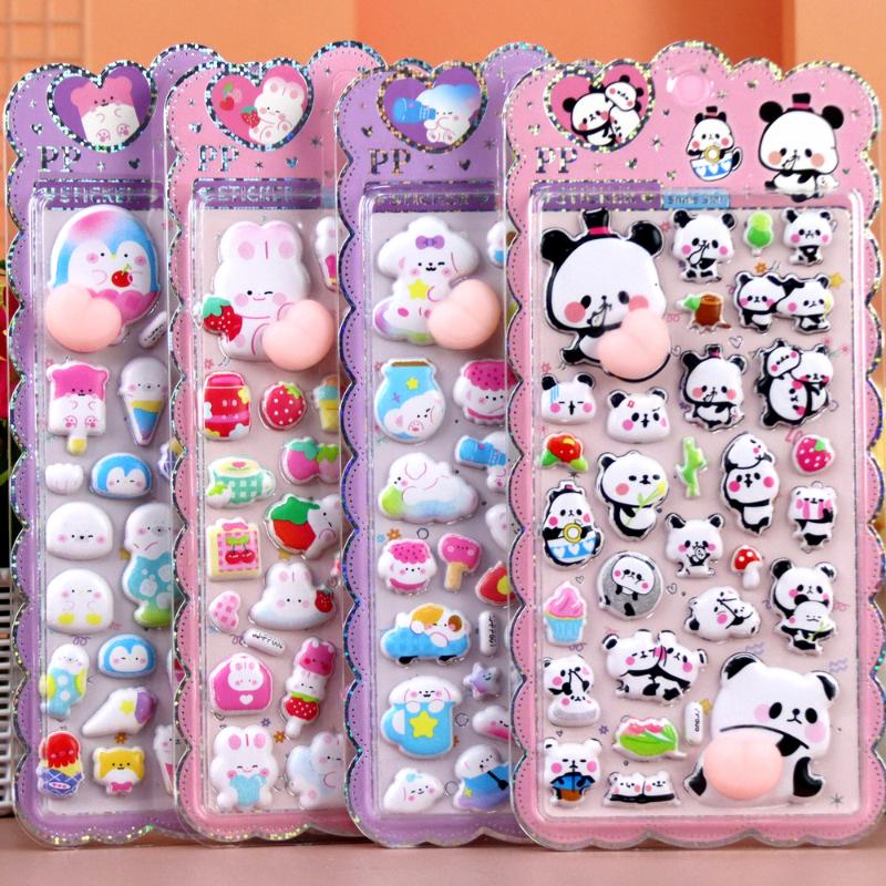 New Cartoon Animal Soft Puffy Butt 3D Stickers DIY Laptop Scrapbook Phone Case Decoration Decals Decompression Gifts