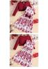 Spring-Autumn Girls' Princess Jacket & Vest Set: Long Sleeve Dress with Printed Vest