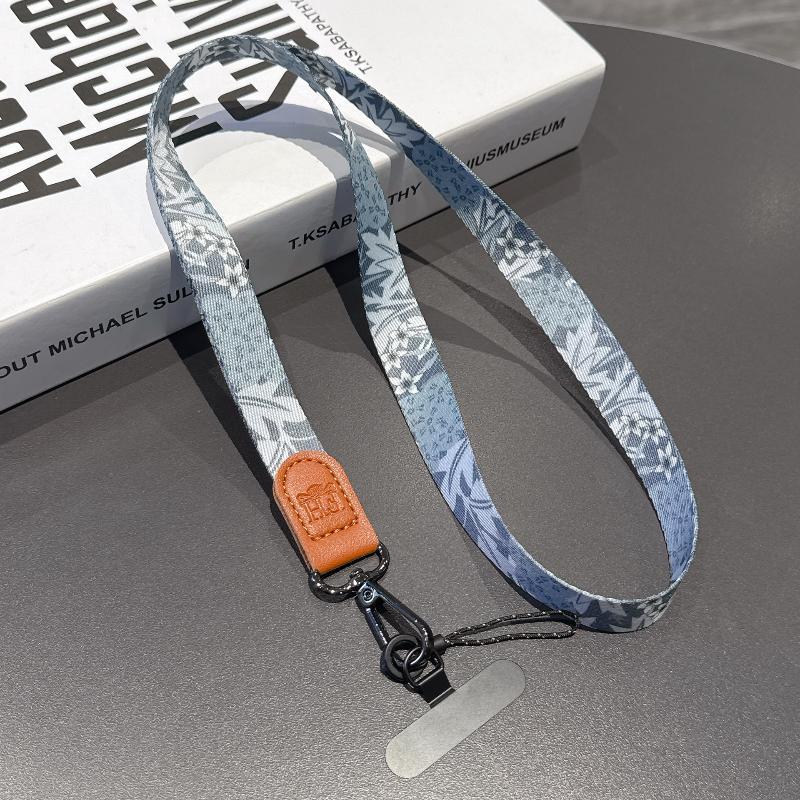 Retro Pattern Crossbody Cell Phone Lanyard Adjustable Hanging Neck Mobile Phone Strap Lanyard Pendant With Universal Card Gasket