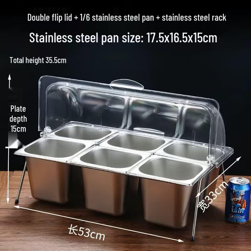 Zhebu Stainless Steel Display Tray with Transparent Lid