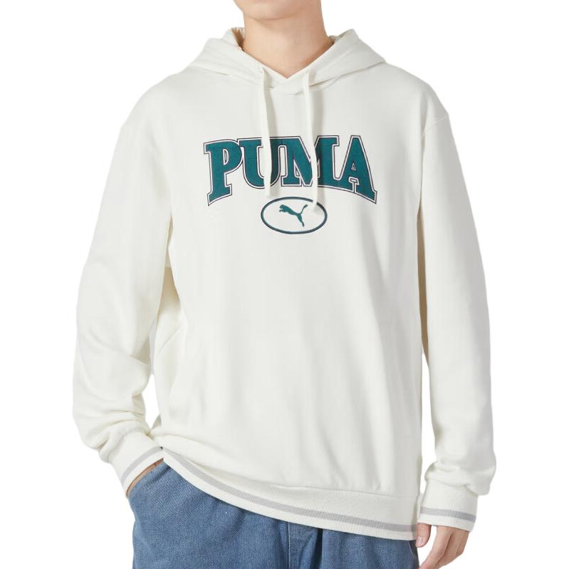 Puma Letter Print Casual Sports Hooded Breathable Pullover Sweatshirt Men Sweatshirt White 678419-65