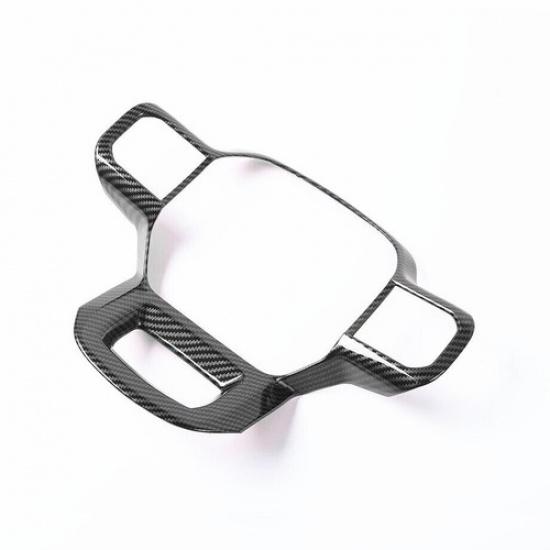 For Ford F150 21-23 Accessories Carbon Fiber Car Steering Wheel Panel Cover Trim