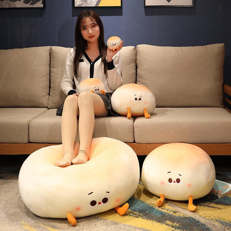 Super Soft Small Steamed Bun Living Room Sofa Pillow for Girls Futon Cute Plush Pillow Tatami Backrest Cushion