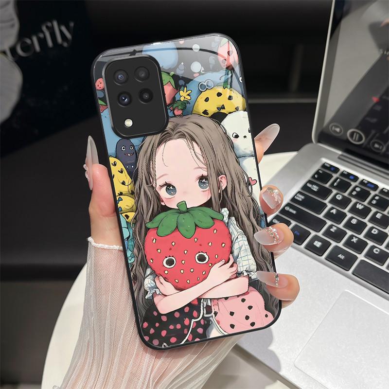 For Samsung M33 M53 Phone Case Trendy Fantasy Design Tempered Glass Hard Bumper For Galaxy M 33 M 53 Full Protection Back Covers