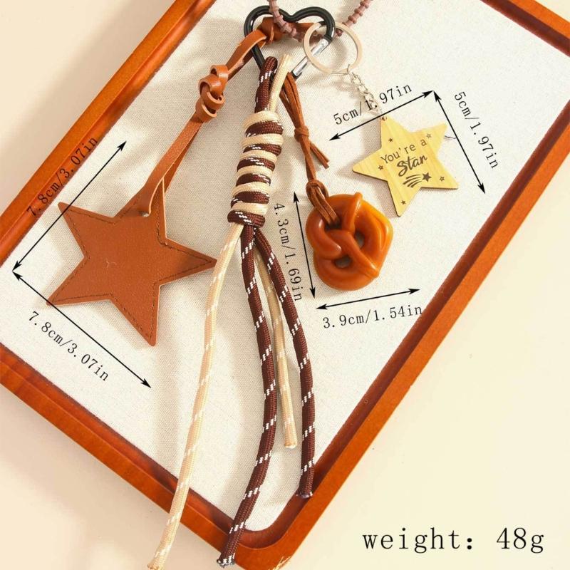 Multipurpose Star Shaped Bag Charm Displaying Animal Print And Strong PU Bags Pendant Fahsion Key Accessories